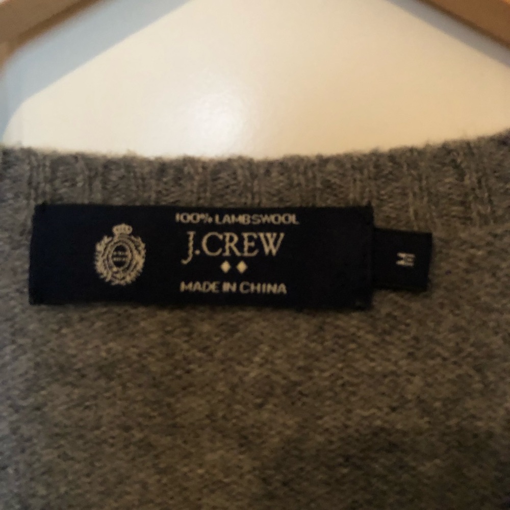 JCrew Men’s Grey and Blue Lambs Wool Argyle Sweater - Picture 3 of 3